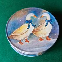 Set 6 sottobicchieri vintage in latta e sughero