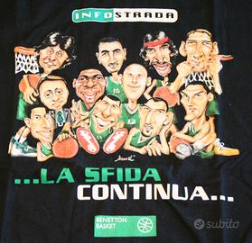 T-Shirt nera da Collezione Benetton Basket