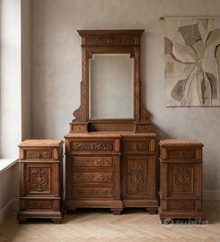 comò antico e coppia comodini fine '800/inizi '900