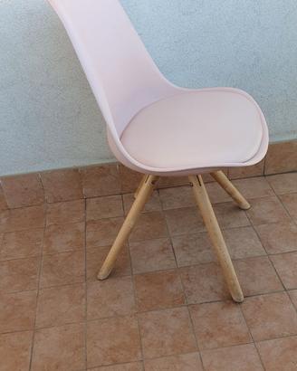 Coppia Sedie Stile Scandinavo - colore rosa