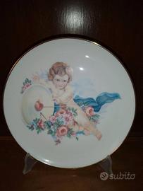 Piatto Ceramica Porcellana Limoges France Oro ali