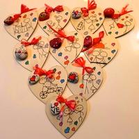 Cuori in legno magneti tema amore Fatti a mano