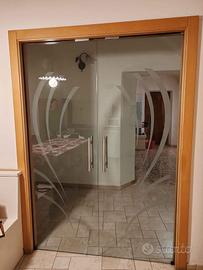 Porta vetro scorrevole interno muro / esterno