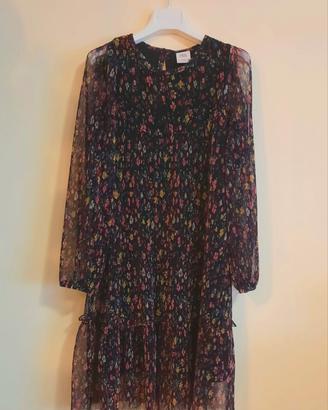 Vestito bambina con maniche trasparenti 