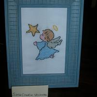 Quadretto con angioletto celeste punto croce