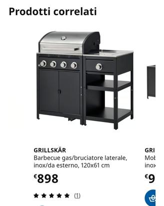 bbq gas barbecue ikea con bruciatore nuovo