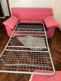 Divano Letto Rosa a Una Piazza e Mezza
