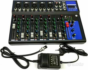 MIXER AUDIO 7 CANALI PROFESSIONALE USB CON ECHO DE