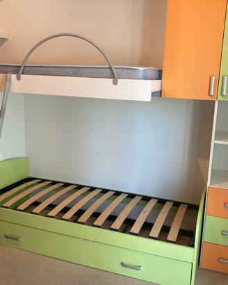 3 letti a castello + armadi bambino/a