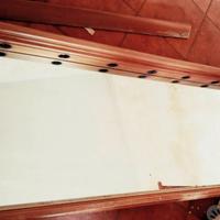 Specchiera con lampadine in legno massello