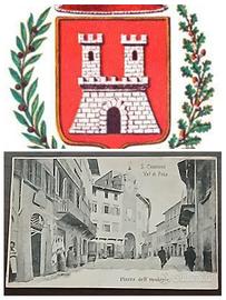 Cartolina Piazza dell'orologio, S.C. Val di Pesa.