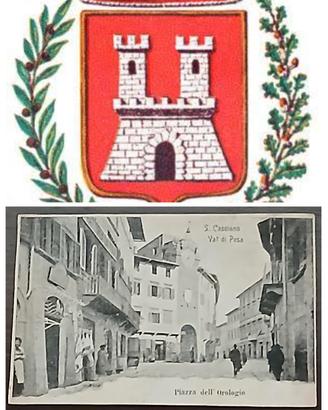 Cartolina Piazza dell'orologio, S.C. Val di Pesa.