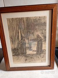 Riproduzione grafica d'epoca di Gaetano Previati