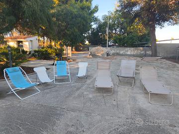 set 7 sedie/sdraio giardino mare piscina