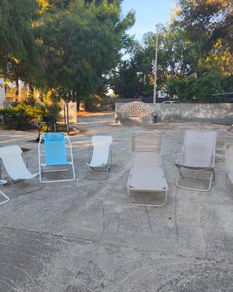 set 7 sedie/sdraio giardino mare piscina