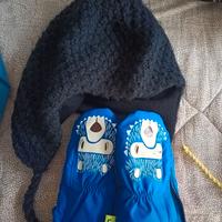 Cappellino invernale bambino più guanti da neve