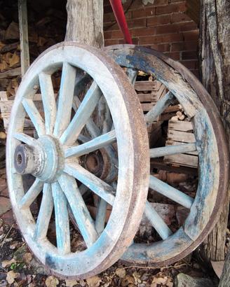Ruote carro in legno e ferro