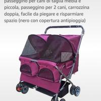 passeggino gemellare per cani o gatti