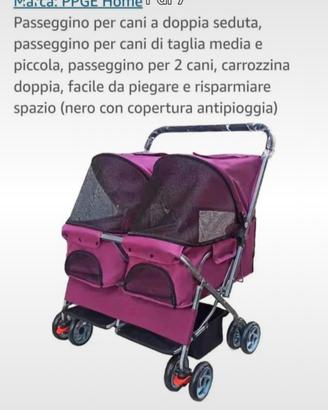 passeggino gemellare per cani o gatti