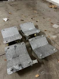 Set 4 Carrelli Sottoruota solleva auto garage box