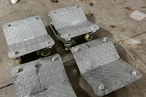 Set 4 Carrelli Sottoruota solleva auto garage box