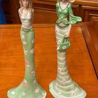 Coppia statuine Raffaella in ceramica