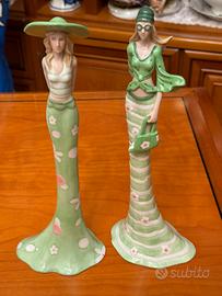 Coppia statuine Raffaella in ceramica
