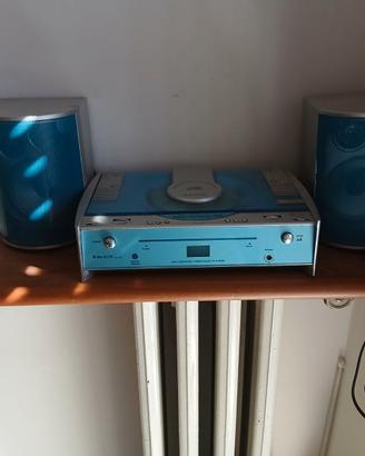Mini stereo con lettore cd e due casse
