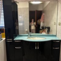 Mobile da bagno 7 scomparti con marmo verde acqua