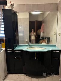 Mobile da bagno 7 scomparti con marmo verde acqua