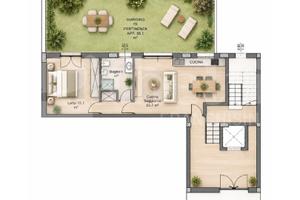 Aspra Nuovo 2 vani 60 mq con giardino