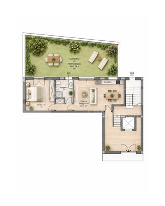 Aspra Nuovo 2 vani 60 mq con giardino