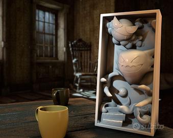 Pokemon gastly gengar pikachu action figure 3D