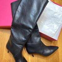 NUOVI STIVALI IN PELLE NERA N 41 "LIA DIVA"