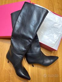 NUOVI STIVALI IN PELLE NERA N 41 "LIA DIVA"