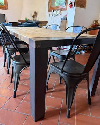 Tavolo Design industriale in legno massello