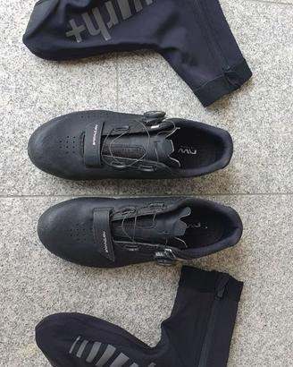 Scarpe bici corsa n.41 con sovrascarpe invernali