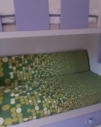 Letto a castello 3 posti con scaletta contenitore