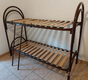 Letto a castello scomponibile 80x190cm marrone
