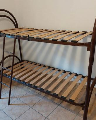 Letto a castello scomponibile 80x190cm marrone