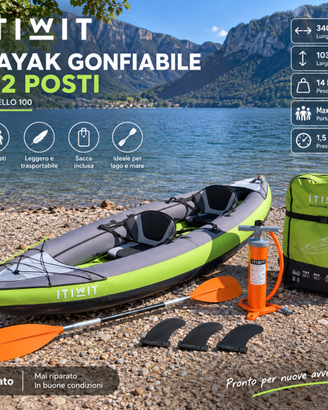 Kayak gonfiabile ITIWIT 100 + pagaia e pompa