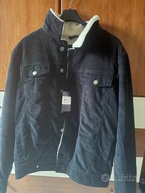 Giubotto nero in velluto con pelliccia - MAI USATO