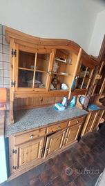 CREDENZA  RUSTICA 3 ANTE PIANO MARMO