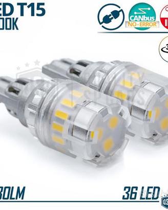 Lampadine LED T15 W16W CANbus Luce Potente Bianca