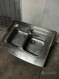 Lavello Inox 2 Vasche e rubinetto