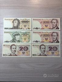 N.6 Banconote ( Polonia ) Anni 80