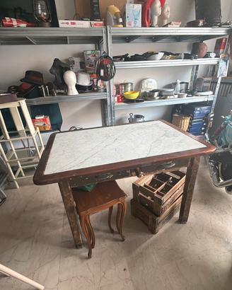 Tavolo da cucina con marmo 120x80 mattarello