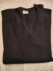 maglia gilè in lana pettinata tg.XL nero come nuov