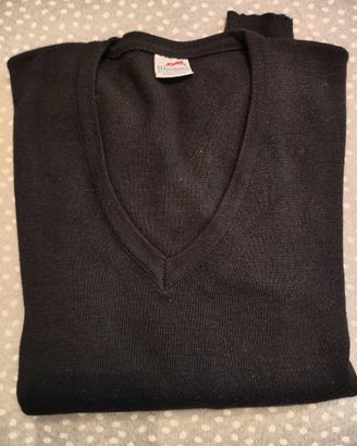 maglia gilè in lana pettinata tg.XL nero come nuov