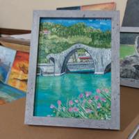 cornice Quadro dipinto  su tela ponte del Diavolo 